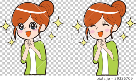 一個女孩的卡通風格的女人（快樂） 29326709