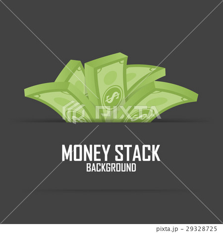 Piles of money stack, cash dollar on white, vector 29328725