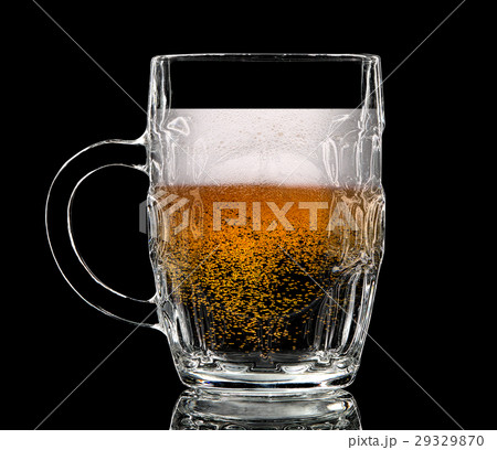 Silhouette of colorful beer glass on black Silhouette of colorful beer glass on black 29329870