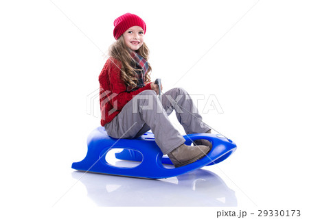 Smiling little girl with curly hairstyle. 29330173