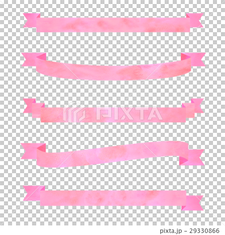 帯リボン 桃色のイラスト素材