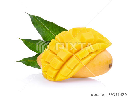 fresh mango with leaves isolated on white fresh mango with leaves isolated on white 29331429