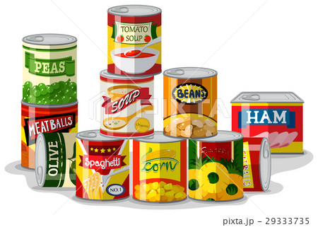 Different types of canned food Different types of canned food 29333735