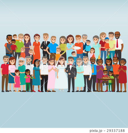 Set of Celebrating Family Holidays People Vector 29337188