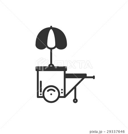 Street food retail thin line icon. Food trolley 29337646