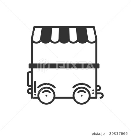 Street food retail thin line icon. Food trolley 29337666