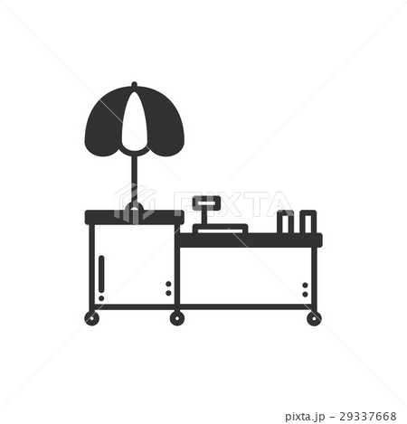 Street food retail thin line icon. Food trolley 29337668
