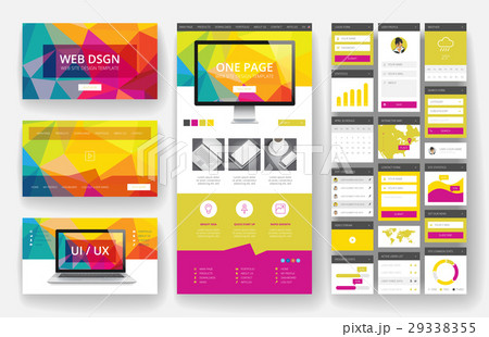 Website design template and interface elements Website design template and interface elements 29338355