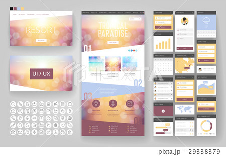 Website design template and interface elements 29338379