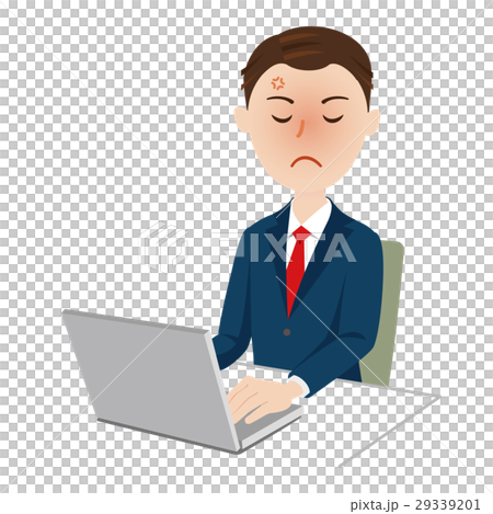 Businessman desk work 29339201