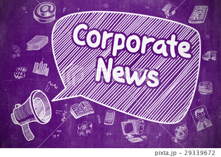 Corporate News - Doodle Illustration on Purple Corporate News - Doodle Illustration on Purple 29339672