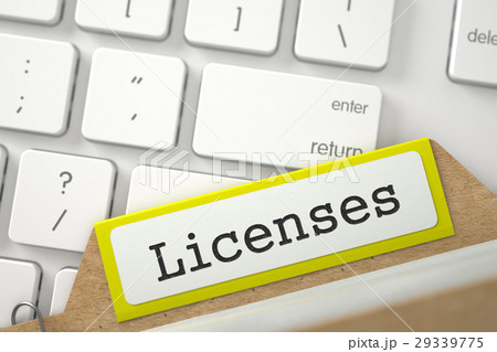 Index Card with Licenses. 3d. Index Card with Licenses. 3d. 29339775