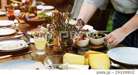 Woman Preparing Table Dinner Concept Woman Preparing Table Dinner Concept 29339932