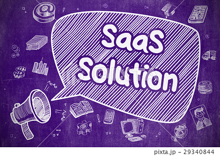 SaaS Solution - Cartoon Illustration on Purple 29340844