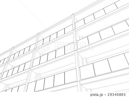 マンション 線画 マンション 線画 29340863