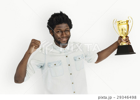 African Man Won Prize Reward Award Concept 29346498