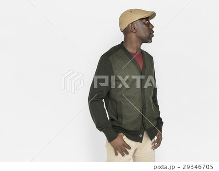 African Descent Man Side Pose Concept African Descent Man Side Pose Concept 29346705
