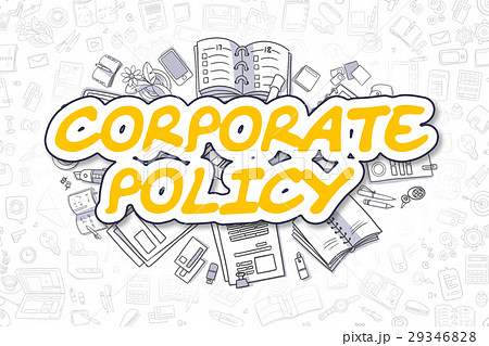Corporate Policy - Doodle Yellow Text. Business 29346828
