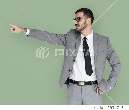 Caucasian Business Man Pointing Angry Caucasian Business Man Pointing Angry 29347184