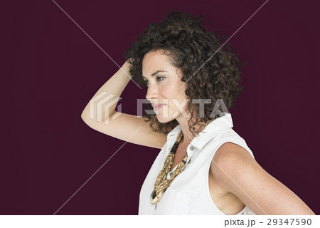 Caucasian Woman Casual Side View 29347590