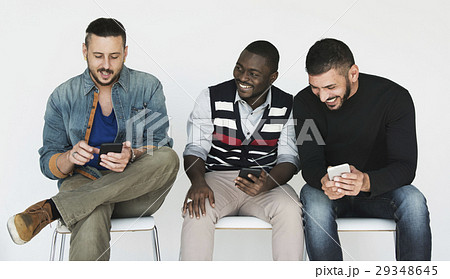Friends Sitting Together Connect to the Internet 29348645