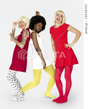 Group of Friends Dancing Retro 29348707