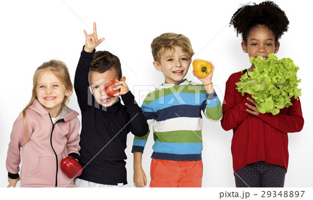 Kids Holding Vegetable Healthy Food Kids Holding Vegetable Healthy Food 29348897