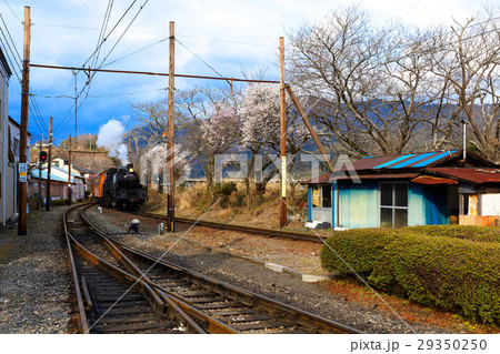 大井川鉄道の蒸気機関車と青空 29350250
