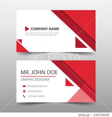 Red triangle corporate business card template 29350648