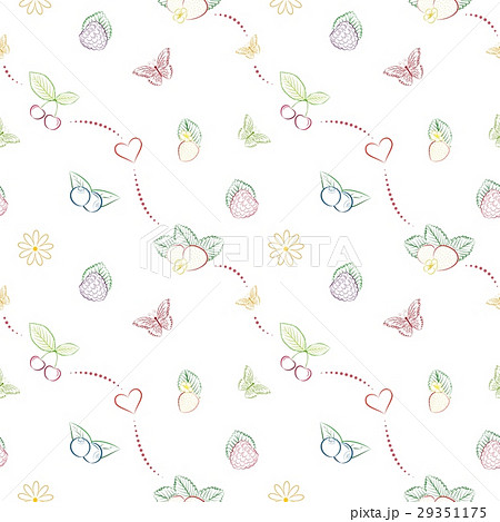 Vector seamless pattern with hand drawn berries Vector seamless pattern with hand drawn berries 29351175
