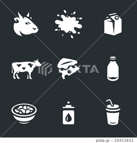 Vector Set of Cow and dairy products. 29351652