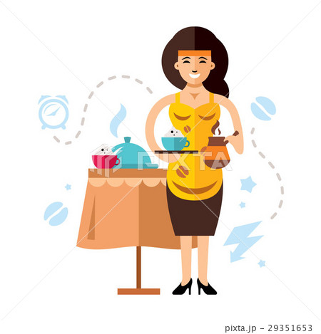 Vector Girl and coffee.  29351653