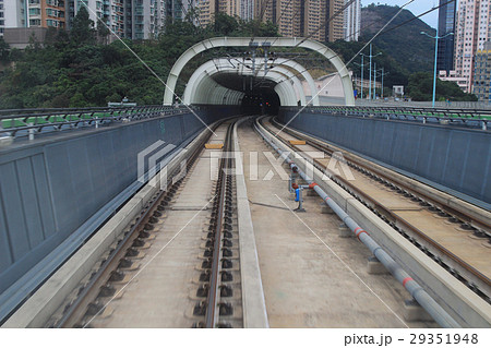 the Train rail in city 29351948