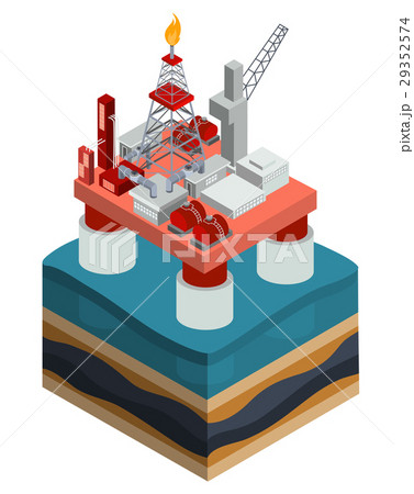 Vector isometric oil producing offshore platform 29352574