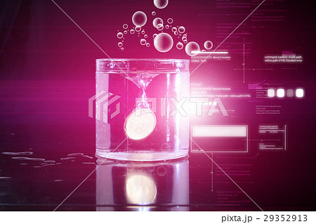 Coin sinking in the glass of water Coin sinking in the glass of water 29352913