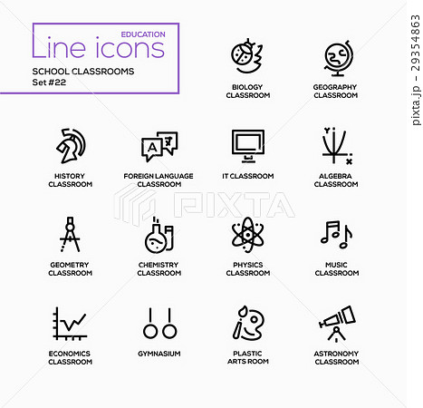 School Classrooms - modern vector single line 29354863