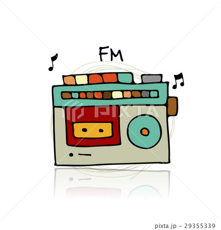 Vintage radio, sketch for your design Vintage radio, sketch for your design 29355339
