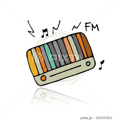 Vintage radio, sketch for your design Vintage radio, sketch for your design 29355361