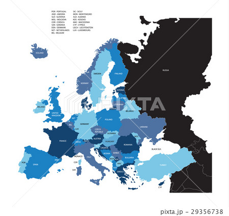 Map of Europe with name of the countries Map of Europe with name of the countries 29356738