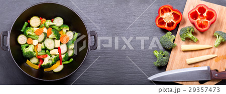 stir fried vegetables in a wok stir fried vegetables in a wok 29357473