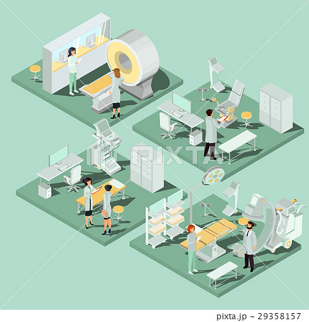 Set of 3D flat isometric illustrations of medical 29358157