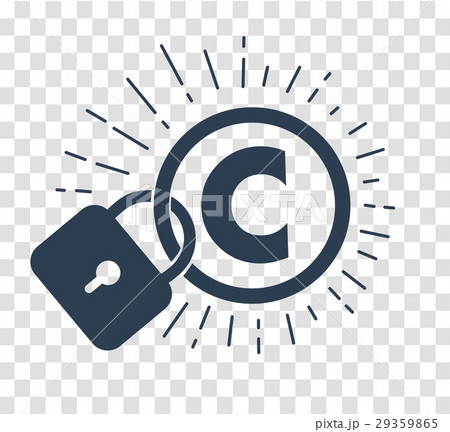 silhouette icon of protection of copyright 29359865
