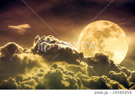 Nighttime sky with clouds and super moon Nighttime sky with clouds and super moon 29360958