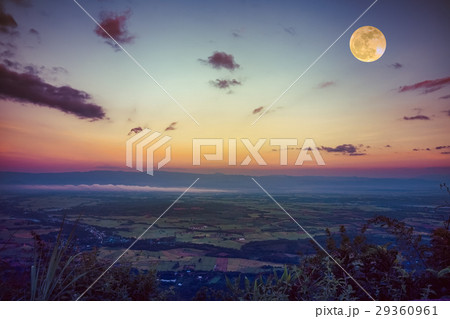 The full moon in the evening after sunset. Outdoor The full moon in the evening after sunset. Outdoor 29360961