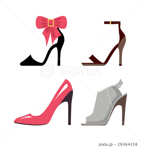 Women High-Heeled Shoes Isolated Illustrations Set Women High-Heeled Shoes Isolated Illustrations Set 29364358