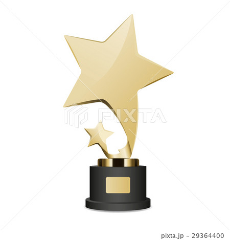 Golden Trophy Cup with Large and Small Star Icon 29364400