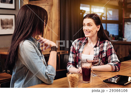 Happy brunette keeping her eyes wide opened 29366106