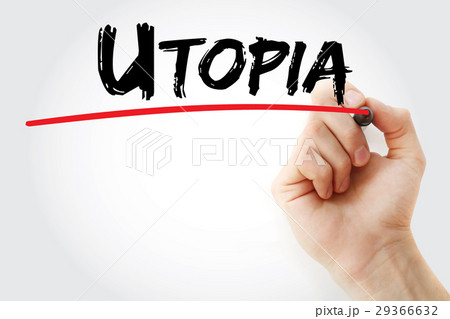 Hand writing Utopia with marker 29366632