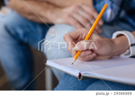 Nice creative woman holding a pencil Nice creative woman holding a pencil 29366989
