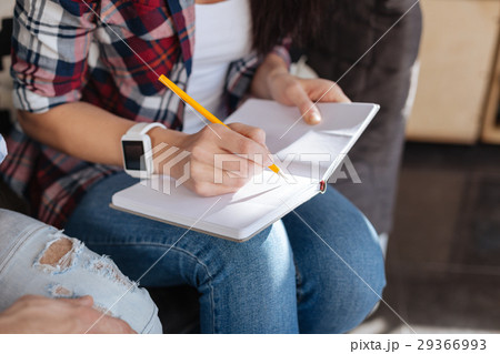 Close up of a pencil being used for writing Close up of a pencil being used for writing 29366993